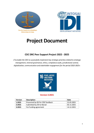 CDC-DRC Peer Support Project 2022-2025 Project Document