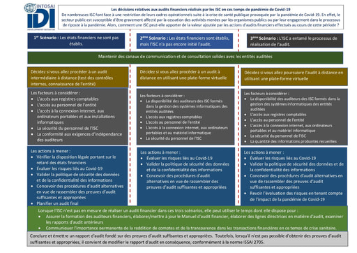 Les décisions relatives aux audits financiers réalisés par les ISC en ces temps de pandémie de COVID-19