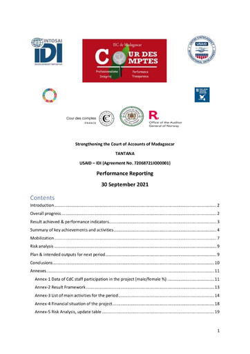 TANTANA Progress Report September 2021